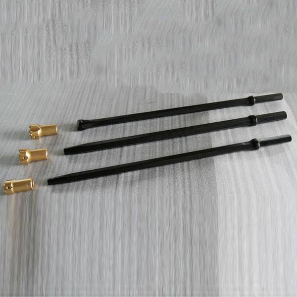 Integral Tapered Rock Drill Rod for Cross Chisel Button Bit