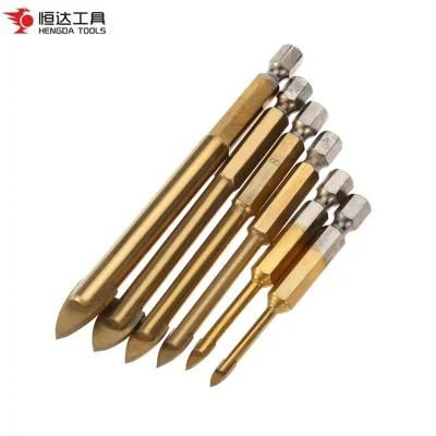 Hex Shank Titanium Carbide Tungsten Tip Glass Drill Bit for Ceramic Tile