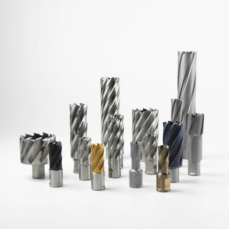 HSS Tin-Coated Annular Cutter Core Drill with Universal Shank