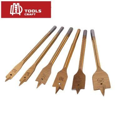 7 PCS 10-25 mm Hcs Spade Boring Wood Flat Bits Set with 1/4 Quick Change Shank