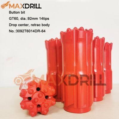 Maxdrill Gt60 Thread Button Bits for Drilling and Tunneling