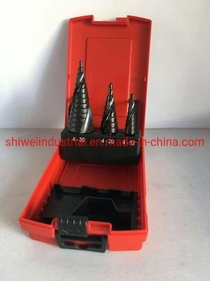 3PC Step Drill Set Tialn Spiral Flute