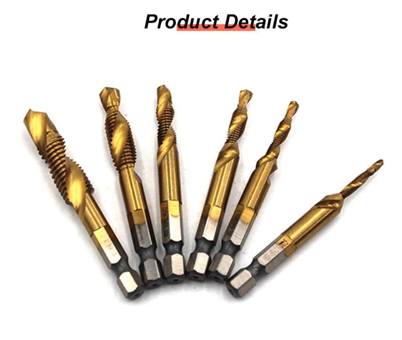 Z-Lion 6PCS High Speed Steel Quick Metric Combination Woodworking Tool HSS Twist Drill Bits for Wood/Iron/Aluminum