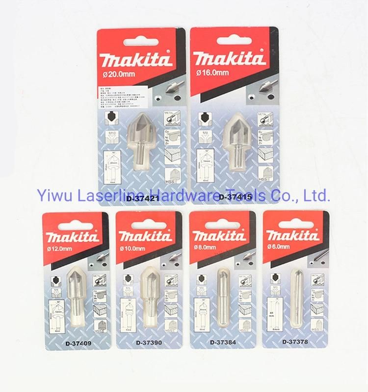 Original Makita Drill Bit for Metal Cu Ni Zn Hole Chamfering HSS Round Shank 5 Flutes Countersink Drill Bit