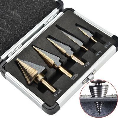 5PCS Water Well Drilling HSS Step Drill Bits