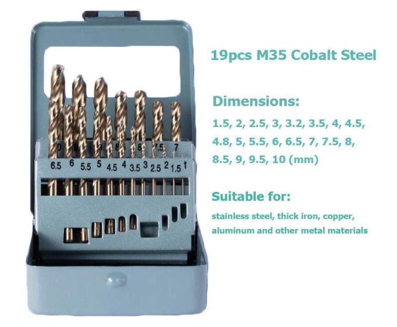 19PCS HSS Twist Drill Used for Processing Thin