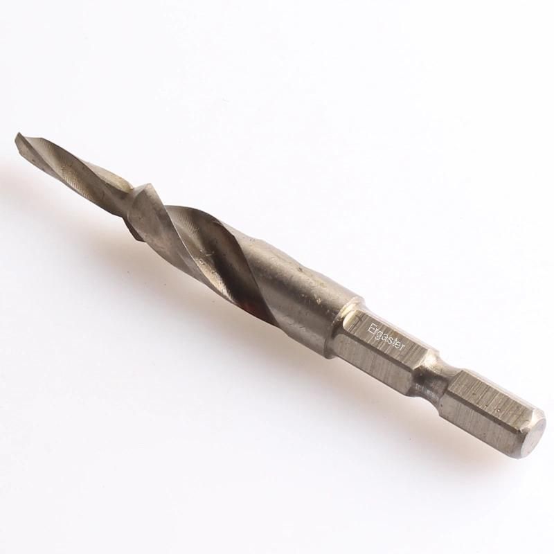 DIN8378 Hex Shank 90 Degree HSS Subland Two Step Twist Drill Bit for Metal Drilling