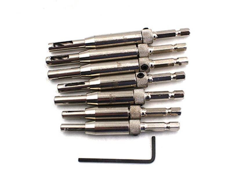 Z-Lion 7PCS Quick Door Window Woodworking Assembly Hinge Hole Punch Drilling Hexagonal Positioning Drill Set