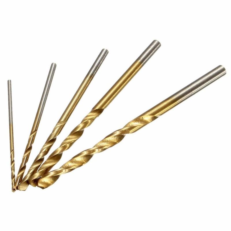 50PCS High Speed Steel Twist Drill 1.0/1.5/2.0/2.5/3.0mm Titanium Coated HSS Drill Woodworking Hand Tools Drill Bit Set