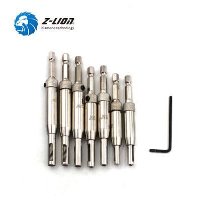 Z-Lion 7PCS Quick Door Window Woodworking Assembly Hinge Hole Punch Drilling Hexagonal Positioning Drill Set