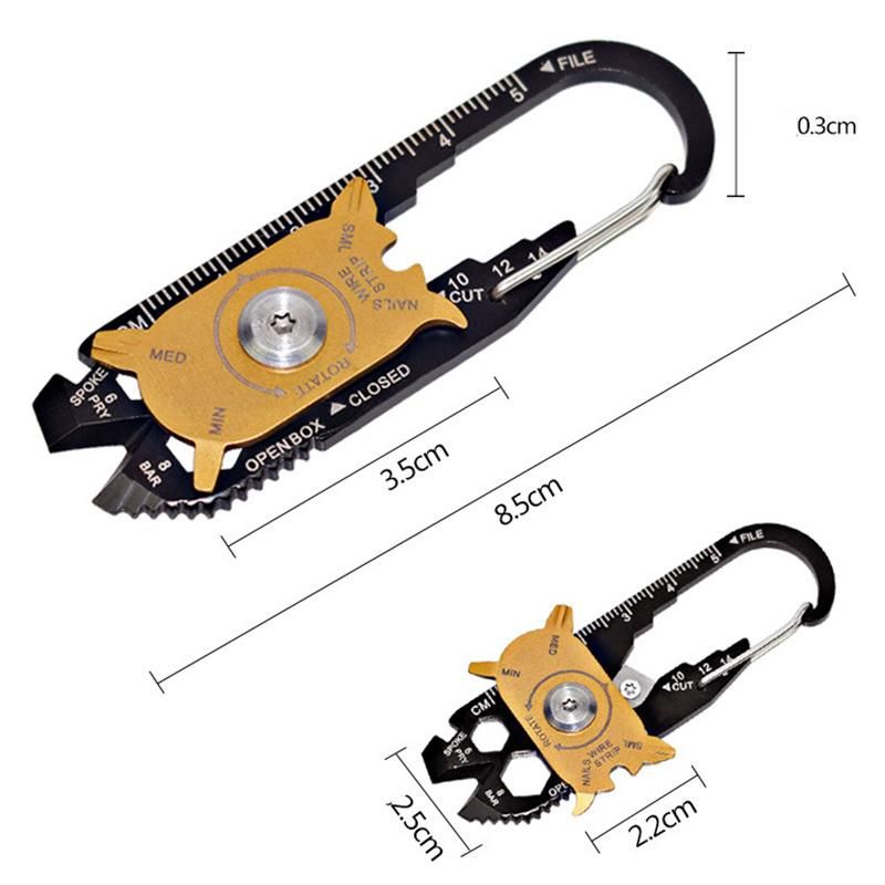 20 in 1 Stainless Steel Multitool Keychain for Hiking Camping Travel Bicycle Spoke Wrench Card Tactical Set Tool and Backpack Survival Tool Wyz19163