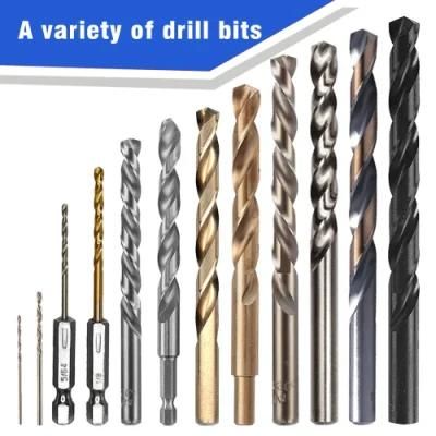 25PCS Edge Ground Tin Coating HSS Jobber Length Twist Drill Bit