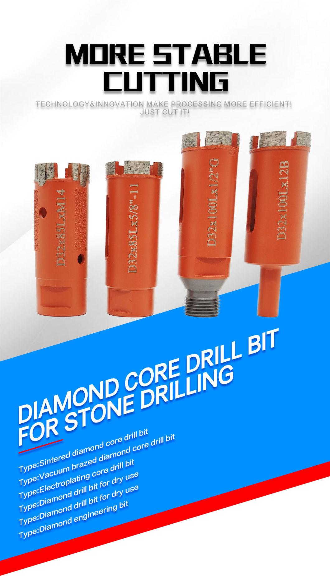 Diamond Grits Electroplated Porcelain/Ceramic 3 Dry Core Drill Bit for Sandstone