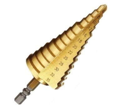 Titanium Step Drill Bit High Speed Steel 13 Steps Hex Shank 6-35mm