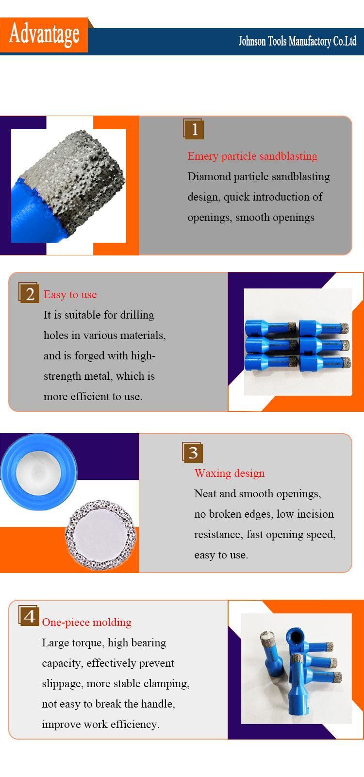 Od14mm Vacuum Brazed Diamond Drilling Core Bit with M14 Thread for Ceramic