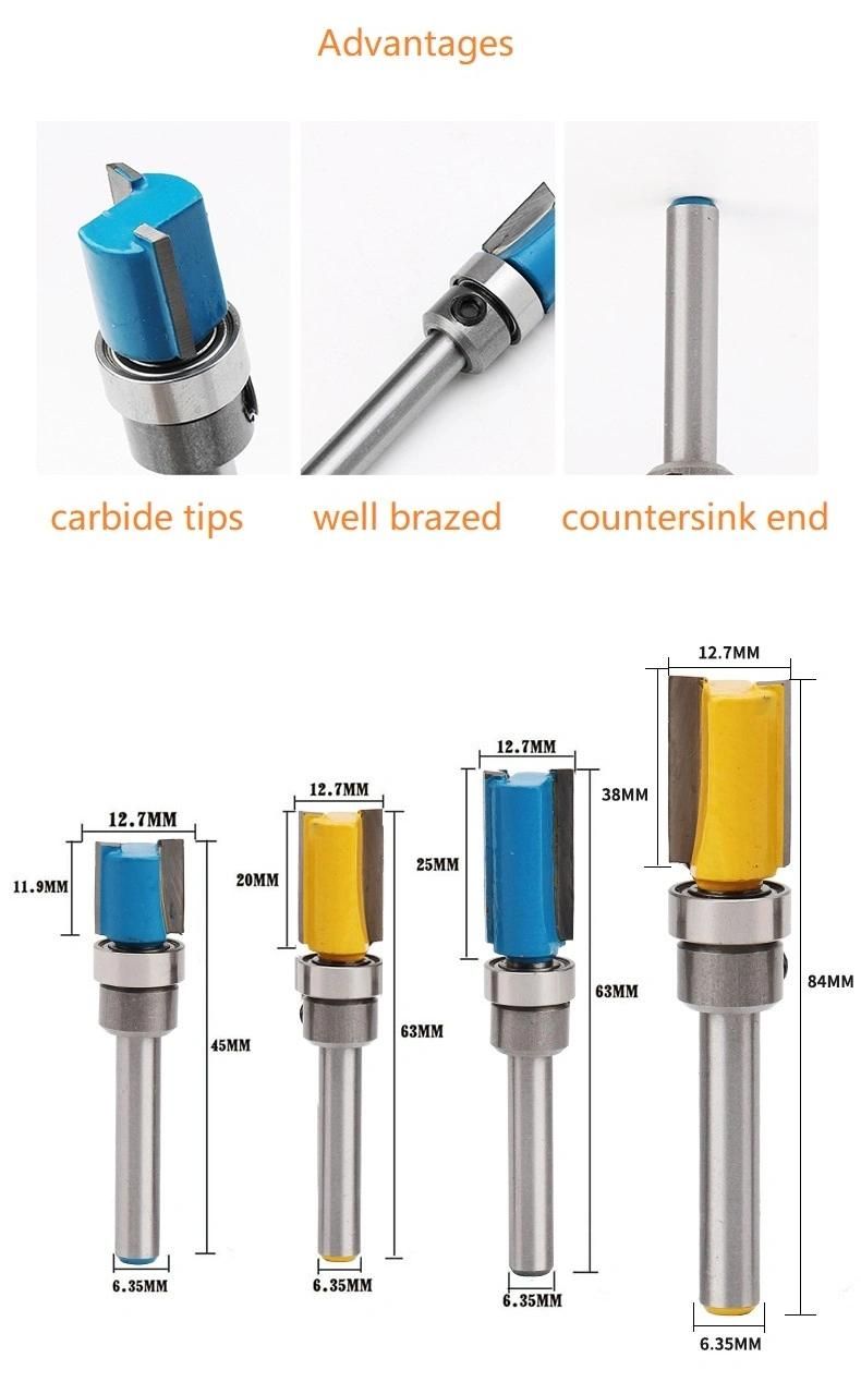 Woodworking Tool Tungsten Carbide Tips 8mm Shank Wood Router Bit Wood Milling Cutter (SED-WRB8)