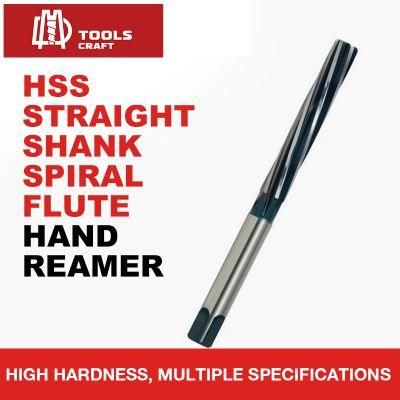 DIN206 H7 HSS Straight Shank Spiral Flute Hand Reamer