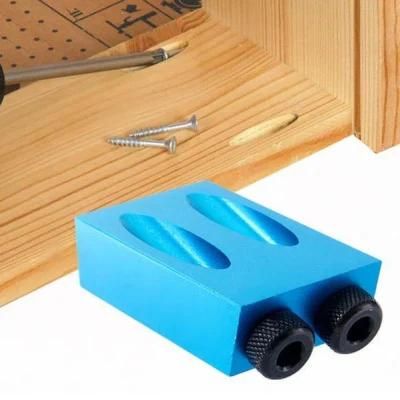 Woodworking Bevel Hole Locator Drilling Pocket Hole Jig Kit 15 Degree Angle Drill Guide Set Hole Punch DIY Carpentry Tools Bevel Hole Locator