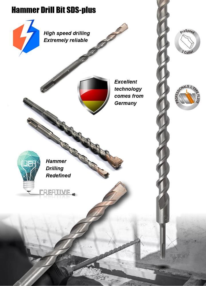 Pgm German Quality Supreme Splus Tip Hammer Drill SDS Plus for Reinforcement Concrete Granite Stone Brick Cement Drilling