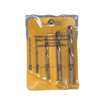 5PCS Straight Shank HSS Cobalt Drills Left Hand Twist Drill Bit for Metal Drilling with PVC Bag (SED-HTL5)