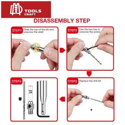 Hex Shank Doors Self Centering Hinge Tapper Core Drill Bit Woodworking Vix Bit