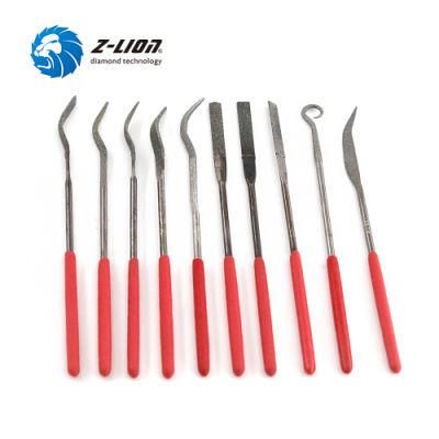 Z-Lion 10PCS Diamond Mini Needle File Handy Hardware Tools Set for Ceramic/Crafts/Wood Rasp Polishing Carving